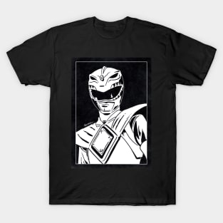 GREEN RANGER - Mighty Morphin Power Rangers (Black and White) T-Shirt